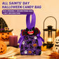 8Pcs Orange Background Ghost Candy Halloween Drawstring Bags