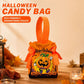 8Pcs Orange Background Pumpkin Halloween Drawstring Bags