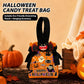 8Pcs Orange Background Ghost Spider Halloween Drawstring Bags With Bat Doll