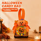 8Pcs Purple Background Black Cat Halloween Drawstring Bags With Bat Doll