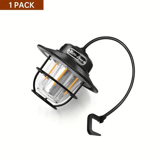 1PCS Portable Camping Lantern, Rechargeable LED Tent Light with 4 Lighting Modes & Adjustable Brightness, IP65 Waterproof, for Power Outages Camping Hiking Fishing
