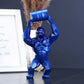 Gorilla Statue Blue, King Kong Statue Gorilla Decoration Bureauart Modern Statue Living Room Resine Statue, 20CM