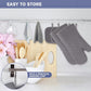 Oven Mitts and Pot Holders with Kitchen Towels, Non Slip Silicone, Heat Resistant to 500 F, Gray