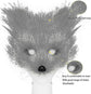 Artificial Fur Fox Tail Cat Werewolf Cosplay Costume Set Plush Mask Fluffy Paws Gloves Halloween Christmas Grass yellow One Size