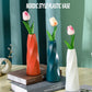 Plastic Vase Imitation Ceramic Flower Pot Table Arrangement Dark Blue