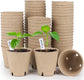 60 Piece Biodegradable Round Grow Pots with Drainage, 8 cm