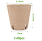 60 Piece Biodegradable Round Grow Pots with Drainage, 8 cm