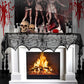 Halloween Spiderweb Lace Fireplace Mantel Scarf, Spooky Door Table Decoration for Carnival Party, 45 x 248 cm