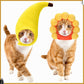 Cat Costume Hats Set of 5, Cute Lion Mane Bunny Banana Frog Sunflower Design Pet Headwear for Cats and Small Dogs, Halloween Party Dress Up Accessory, Soft Warm Material
