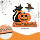 Halloween Black Cat Ghost Pumpkin Wooden Hanging Sign 11inch