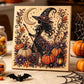 DIY Halloween Diamond Painting Art Kit, Highland Cow Ghost Pumpkin Pearl Bead Painting 20×20cm, Pre‑Stretched Canvas Frame, Plastic Sealed Package with Complete Tool Accessories