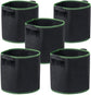 5 Pack 10 Gallon Plant Grow Bags, Non-woven Fabric Planting Pots, Reusable Breathable Garden Plant Bags, 40 x 30cm Black Planter Bags for Vegetables & Flowers