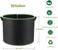 5 Pack 10 Gallon Plant Grow Bags, Non-woven Fabric Planting Pots, Reusable Breathable Garden Plant Bags, 40 x 30cm Black Planter Bags for Vegetables & Flowers