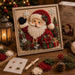 Santa Claus 3D Fabric Poke Art Kit, 20 x 20cm No Sew DIY Handcraft Set, Pre-Cut Fabric & Punch Tools Included, Xmas Decor & Gift Making Activity