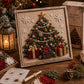 Christmas Tree Gift 3D Fabric Poke Art Kit, 20 x 20cm No Sew DIY Handcraft Set, Pre-Cut Fabric & Punch Tools Included, Xmas Decor & Gift Making Activity