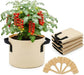 5 Pack 3 Gallon Felt Plant Grow Bags, Non-woven Fabric Planter Pots with Handles, Fabric Growing Containers for Potato, Vegetables, Flowers & Seedling Nursery