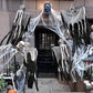 Hanging Skeleton Reaper Ghost Decoration, Reusable Halloween Prop for Haunted House & Party