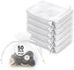 50 White Organza Bags 3&