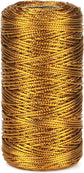 328 Feet Gold String Twine - 1.5mm Metallic Thread Gift Wrapping - 16Ply Inelastic Macrame Glitter Gold Cord for Christmas Halloween Crafting DIY Presents Wrapping Decoration