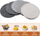 7 Inch Trivets for Hot Dishes, Pots and Pans, 5 Heat Resistant Pot Holders for Kitchen, Home Essentials, Hot Pads for Countertop and Table, Farmhouse Decor Vase Mats, Gray
