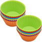 Silice Cupcake Baking Cups 24 Pack, Reusable & N-stick Muffin Cupcake Liners Holders Set for Party Halloween Christmas, Easy Clean Pastry Muffin Molds（Pack of 24,Multicolor）