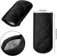 Xindojuz 4 PCS Cast Iron Skillet Handle Covers, Pan Pot Handle Holders Heat Resistant Non-Slip Cotton Cast Iron Handles Sleeves Mitt Protector for Kitchen, BBQ and Baking Cookware(Black)