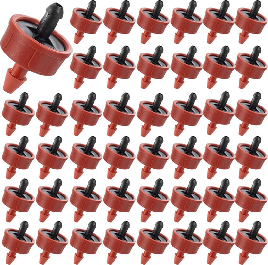 60Pcs 1 GPH Pressure Compensating Irrigation Spot Drippers,Constant Flow Barb Outlet Watering Dripper Emitters Heads Parts for 1/4 Inch Watering Tubing Line for Garden Pots Plants Irrigation Systems