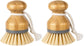 Bamboo Palm Brush, Scrub Brush for Dishes Pots Pans Kitchen Sink Cleaning, Pack of 2