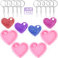4 Pieces Heart Resin Keychain Molds for Epoxy Resin Easter Mother&