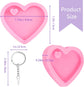 4 Pieces Heart Resin Keychain Molds for Epoxy Resin Easter Mother&