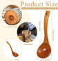 Wooden Ladle, 11" Long Handle Soup Ladle Spoon 3 fl oz Extra Large Kitchen Wooden Scoop Deep Teak Wood Spoon Utensil for Cooking Serving Cookware, Sustainable Natural Texture (Bigger and Deeper)
