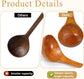 Wooden Ladle, 11" Long Handle Soup Ladle Spoon 3 fl oz Extra Large Kitchen Wooden Scoop Deep Teak Wood Spoon Utensil for Cooking Serving Cookware, Sustainable Natural Texture (Bigger and Deeper)