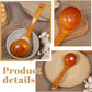 Wooden Ladle, 11" Long Handle Soup Ladle Spoon 3 fl oz Extra Large Kitchen Wooden Scoop Deep Teak Wood Spoon Utensil for Cooking Serving Cookware, Sustainable Natural Texture (Bigger and Deeper)