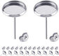 60pcs Blank Earring Studs 12mm Stainless Steel Cabochon Setting Post With Backs for Resin DIY Earstud Making