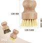 2 Pcs Dish Brush, Wood Dishes Scrub Brush, Pot Brush for Kitchen Cleaning Dishes Pots Pans (Sisal and Palm)