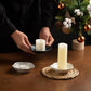 Ceramic Pillar Candle Holder, Candle Tray for Incense, Palo Santo Holder, Tealight Candle Holder, Candle Stand for Home Decoration Display, Halloween Christmas Wedding Parties, 1 Pack (Blue)