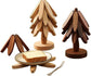 2-Piece Foldable Christmas Tree Design Pot Holders Set Decorative Heat Resistant Trivets with Holder for Hot Pans