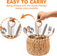 Rotan Standing Cutlery Organizer Kitchen Utensil Holder 17x17x13cm