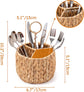 Rotan Standing Cutlery Organizer Kitchen Utensil Holder 17x17x13cm