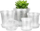 20-Pack Clear Plant Pots with Trays 4/5/6/7 Inch for Succulents Orchids Cuttings