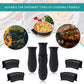 8 Pcs Silicone Pot Holders Set Cast Iron Handle Cover Heat Resistant Pot Handle Covers Potholder Non Slip Reusable Pan Sleeve for Frying Pan Kitchen Supplies(Black)