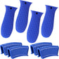 8 Pcs Silicone Pot Holders Set Cast Iron Handle Cover Heat Resistant Pot Handle Covers Potholder Non Slip Reusable Pan Sleeve for Frying Pan Kitchen Supplies(Blue)