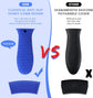 8 Pcs Silicone Pot Holders Set Cast Iron Handle Cover Heat Resistant Pot Handle Covers Potholder Non Slip Reusable Pan Sleeve for Frying Pan Kitchen Supplies(Blue)