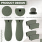 8 Pcs Silicone Pot Holders Cast Iron Handle Cover Heat Resistant Pot Handle Covers Potholder Non Slip Reusable Pan Sleeve for Frying Pan Kitchen Supplies(Dark Color)