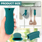 8 Pcs Silicone Pot Holders Set Cast Iron Handle Cover Heat Resistant Pot Handle Covers Potholder Non Slip Reusable Pan Sleeve for Frying Pan Kitchen Supplies(Green)