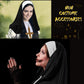 2 Sets Halloween Nun Costume Set Plastic Gold Cross Nun Habit Costume Set Hat White Collar Gold Cross Pendant for Woman