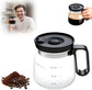 16 Oz Glass Coffee Mug Coffee Pot Style, 2025 New Mini Heatproof Large Capacity Clear Cup Mini Coffee Pot Mug, Upgrade Glass Coffee Mug in Coffee Pots Shape for Hot Chocolate (Black)