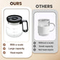 16 Oz Glass Coffee Mug Coffee Pot Style, 2025 New Mini Heatproof Large Capacity Clear Cup Mini Coffee Pot Mug, Upgrade Glass Coffee Mug in Coffee Pots Shape for Hot Chocolate (Black)