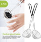 6 Pieces Hot Pot Kit Strainer Scoops Stainless Steel 2.5 Inch Mini Spider Strainer Skimmer Pasta Mesh Spoon Asian Skimmer Spoon Ladle with Handle for Home (Black)