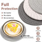 7 Pieces Square Pot Holders Washable Heat Resistant Pocket Mitt with Hanging Loop and Round Thread Weave Coaster Braided Drink Hot Pad Absorbent Woven Coaster for Kitchen Cooking Dinning